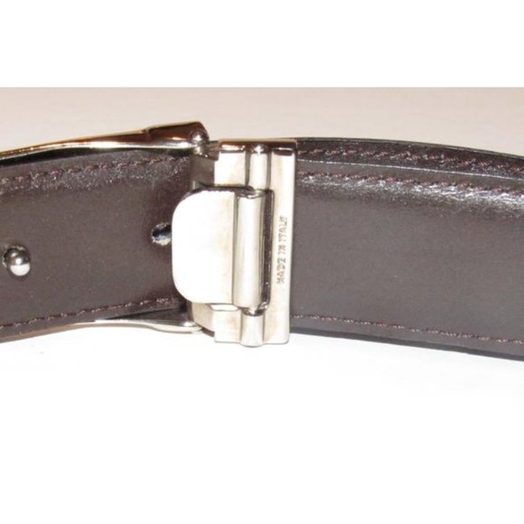 FENDI Black Brown Reversible Chrome FF Buckle Belt main image 4